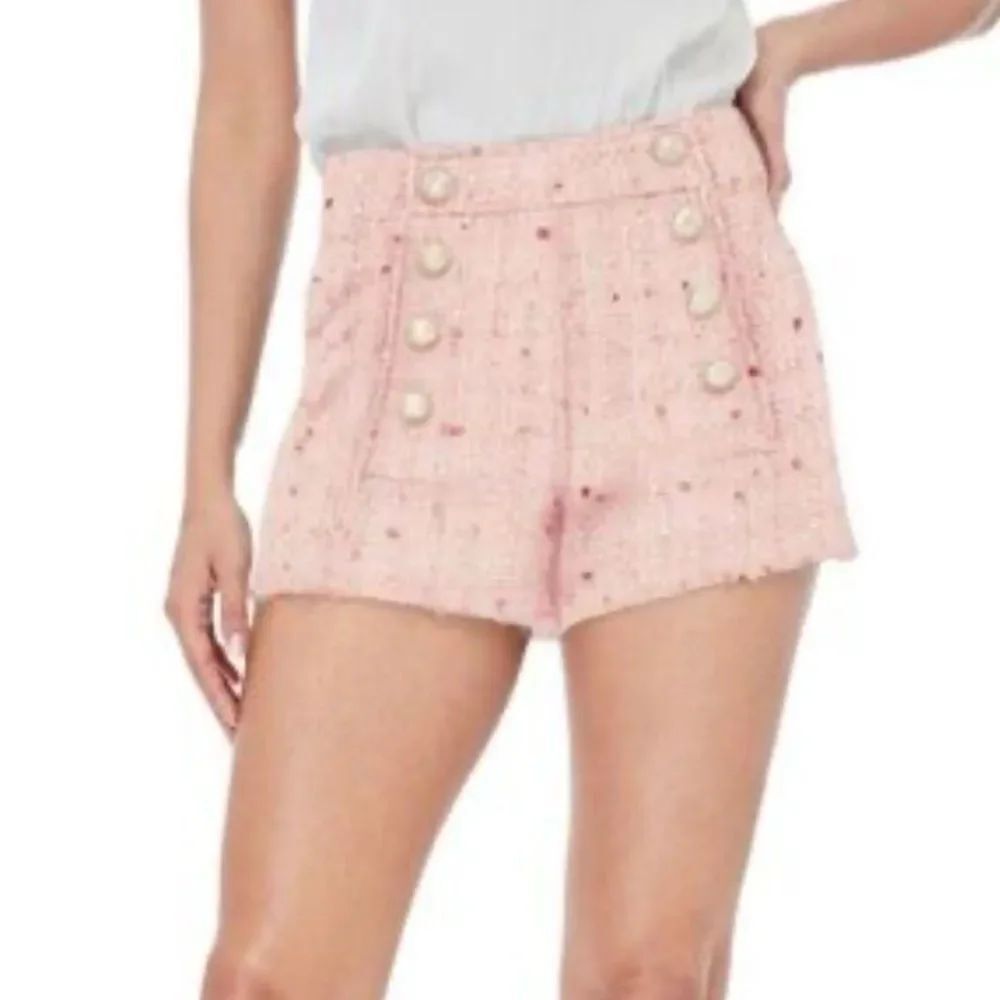 Generation Love Lizzy Tweed Shorts in Light Pink S